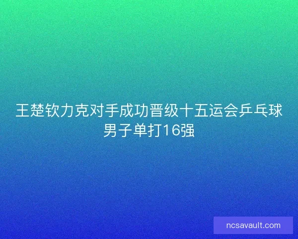 王楚钦力克对手成功晋级十五运会乒乓球男子单打16强 王楚钦力克对手成功晋级十五运会乒乓球男子单打16强
