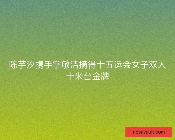 陈芋汐携手掌敏洁摘得十五运会女子双人十米台金牌